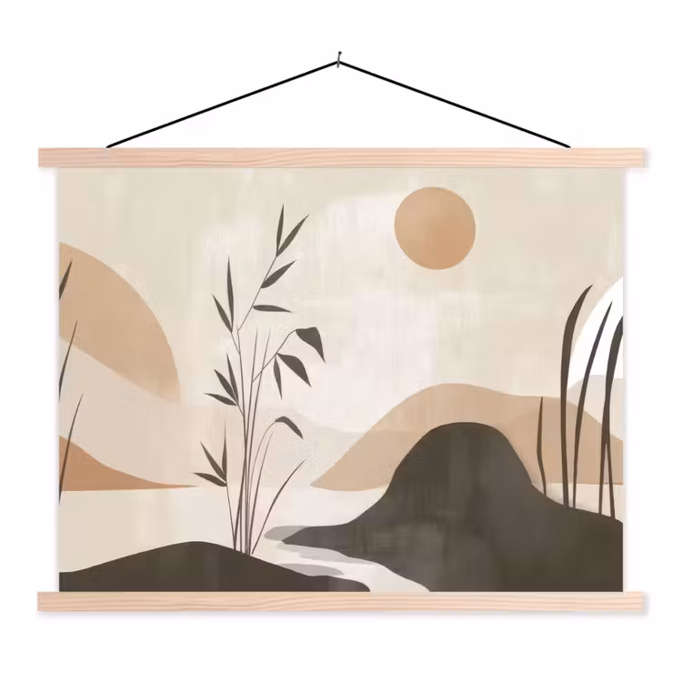 Schoolplaat - Japandi - Landschap - Beige — 1