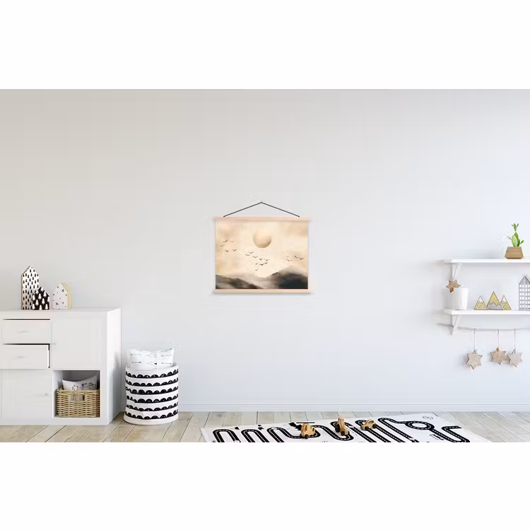 Schoolplaat - Landschap - Japandi - vogel — 3