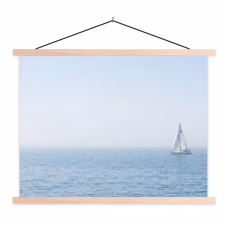Schoolplaat - Horizon - Zeilboot - Zee — 1