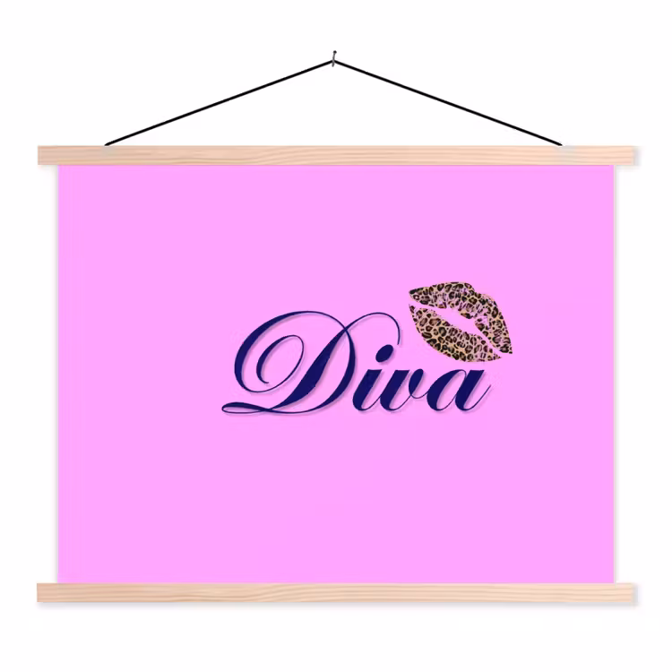 Schoolplaat - Diva - Lip - Panterprint - Roze — 1
