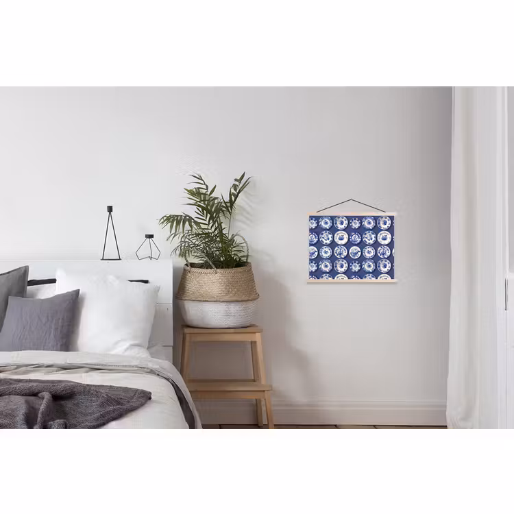 Schoolplaat - Borden - Floraal - Blauw — 2