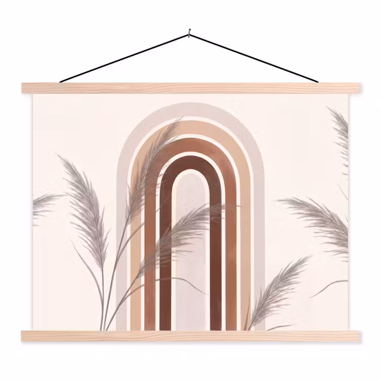 Schoolplaat - Abstract - Bogen - Plant - Boho - Beige — 1