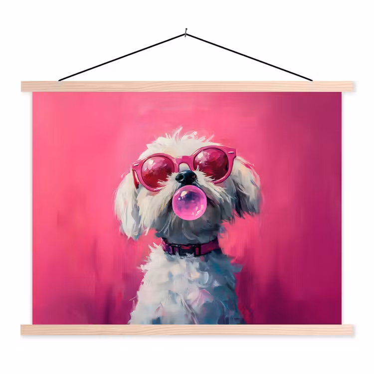 Schoolplaat - Pink - Hond - Bubbel — 1