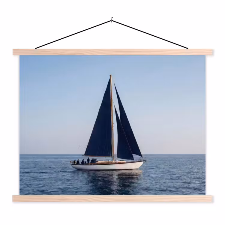 Schoolplaat - Zeilboot - Zee - Blauw — 1