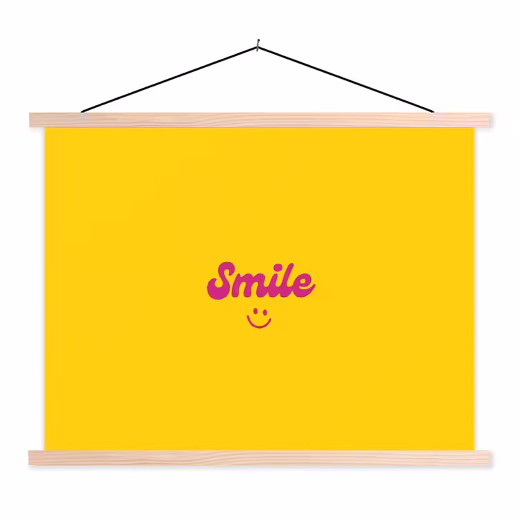 Schoolplaat - Smile - Geel - Roze — 1