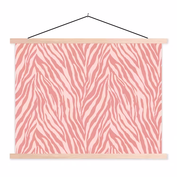 Schoolplaat - Zebra - Print - Roze — 1