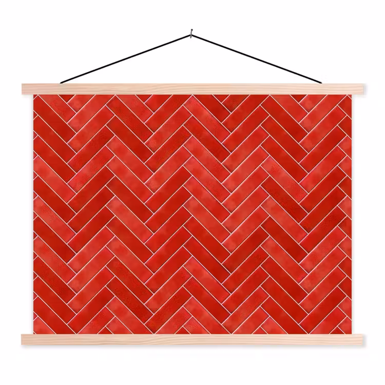 Schoolplaat - Visgraat - Tegel - Rood — 1