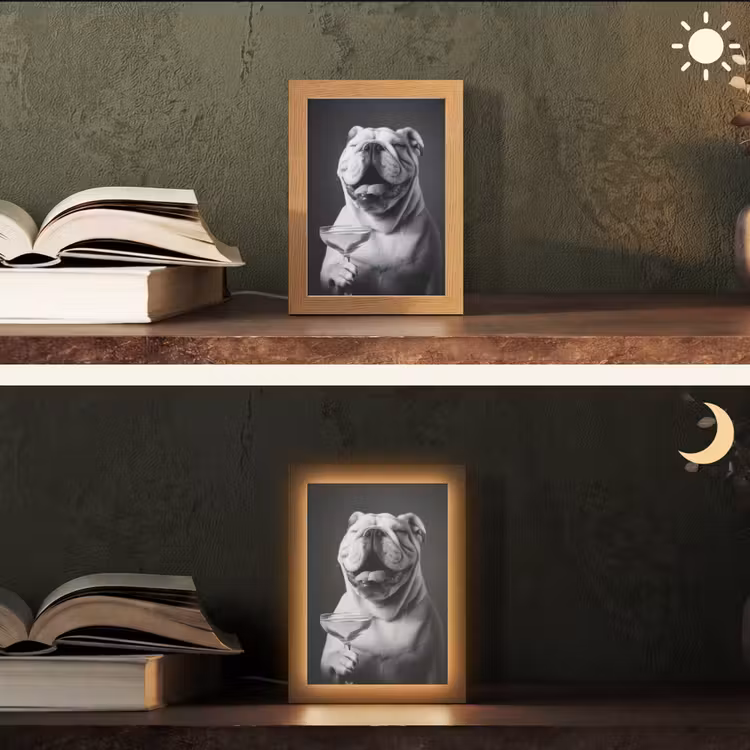 Tafellamp - Buldog - Hond - Glas — 5