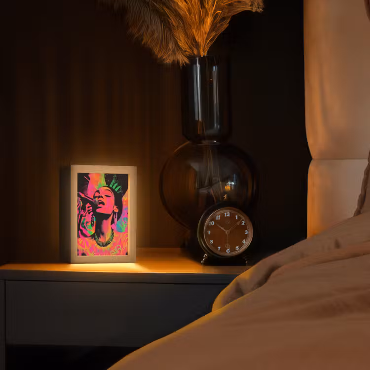 Tafellamp - Neon - Vrouw - Microfoon — 3