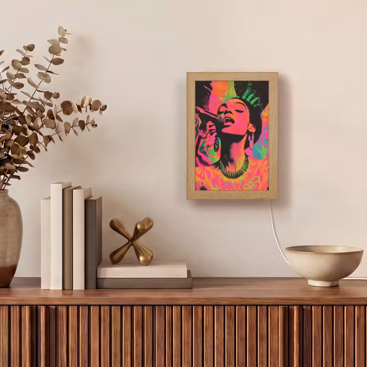 Tafellamp - Neon - Vrouw - Microfoon — 4