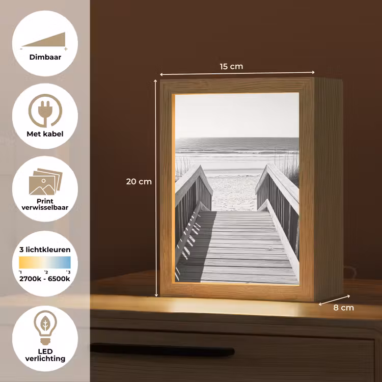 Tafellamp - Loopbrug - Hout - Strand - Zee — 7