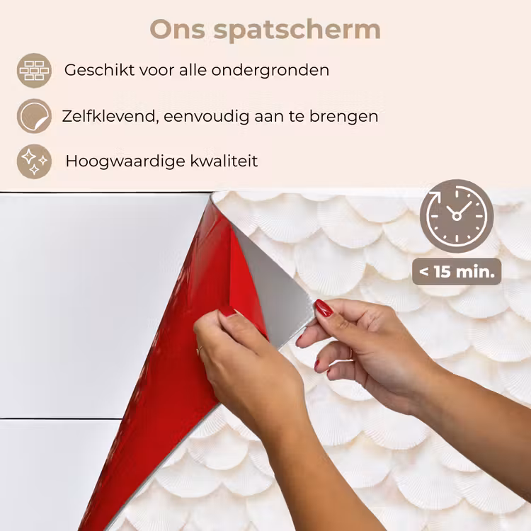 Spatscherm keuken - Schubben - Wit - Elegant — 4
