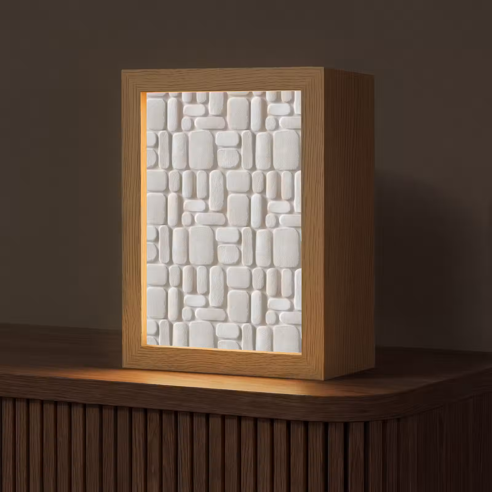 Tafellamp - Reliëf - Structuur - Wit — 1