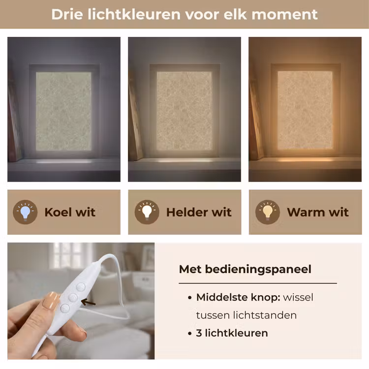 Tafellamp - Beige - Marmer - Witte aders — 6