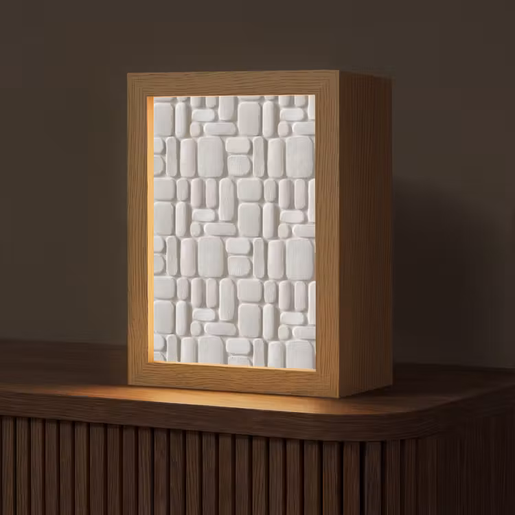 Tafellamp - Reliëf - Structuur - Wit — 1