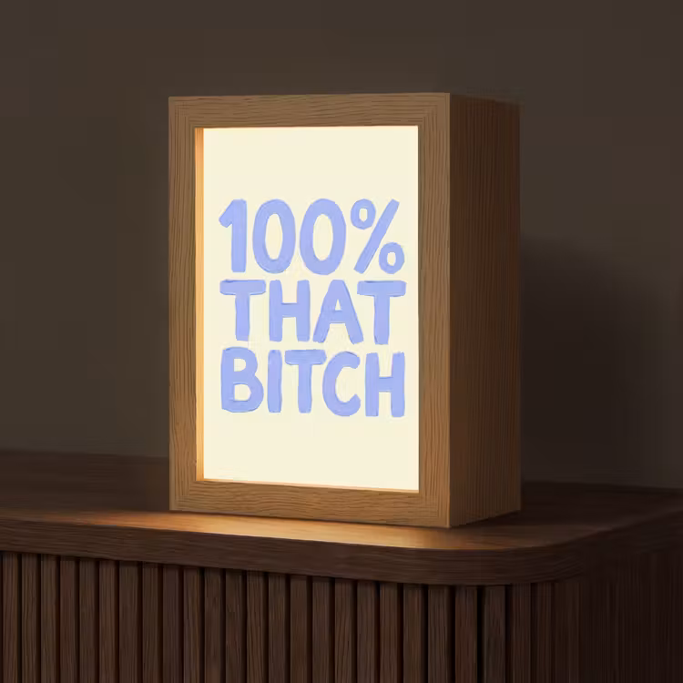 Tafellamp - 100% that bitch - Blauw - Wit — 1