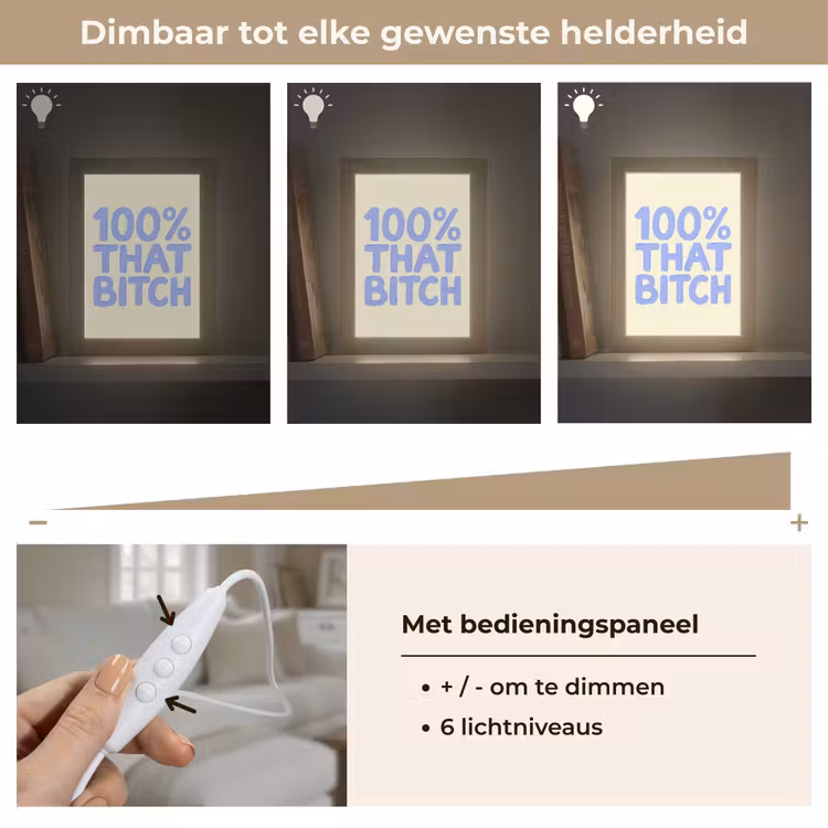 Tafellamp - 100% that bitch - Blauw - Wit — 8