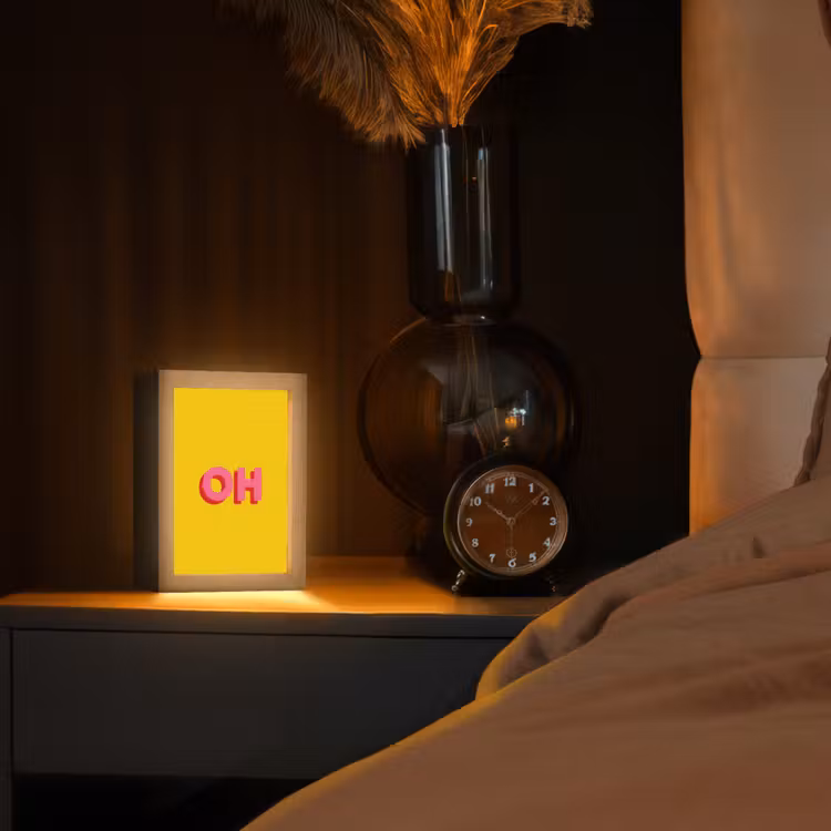 Tafellamp - Geel - Roze - Oh - 3D — 3