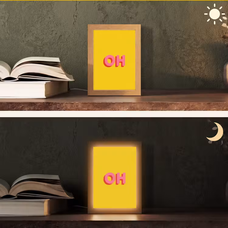 Tafellamp - Geel - Roze - Oh - 3D — 5