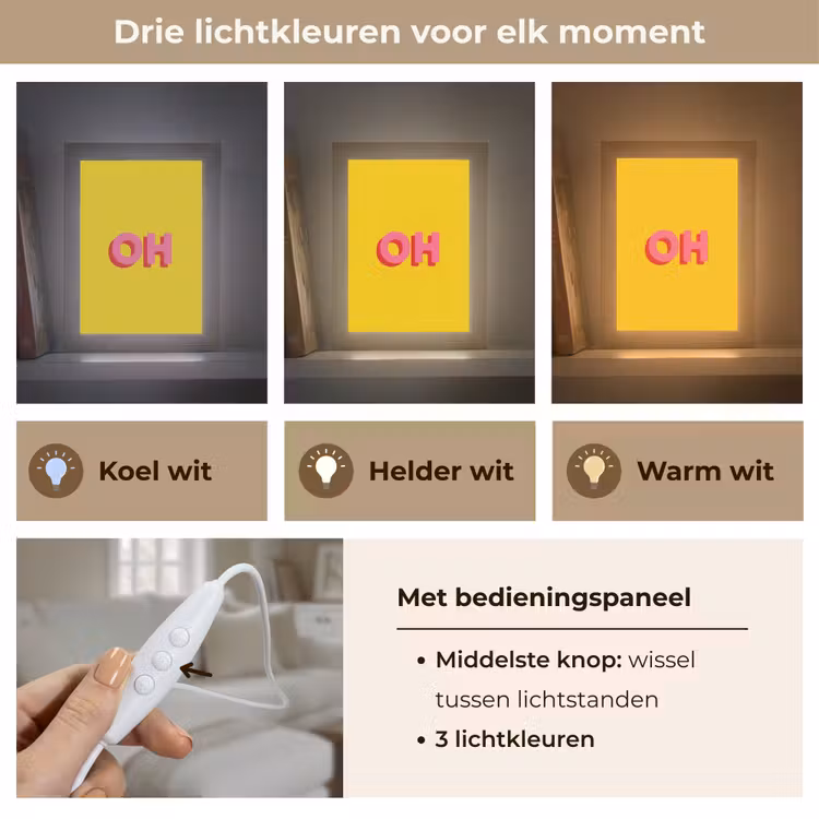 Tafellamp - Geel - Roze - Oh - 3D — 6