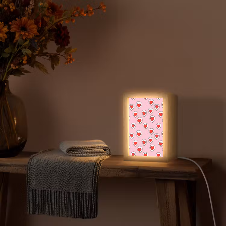 Tafellamp - Hartjes - Patroon - Rood — 2