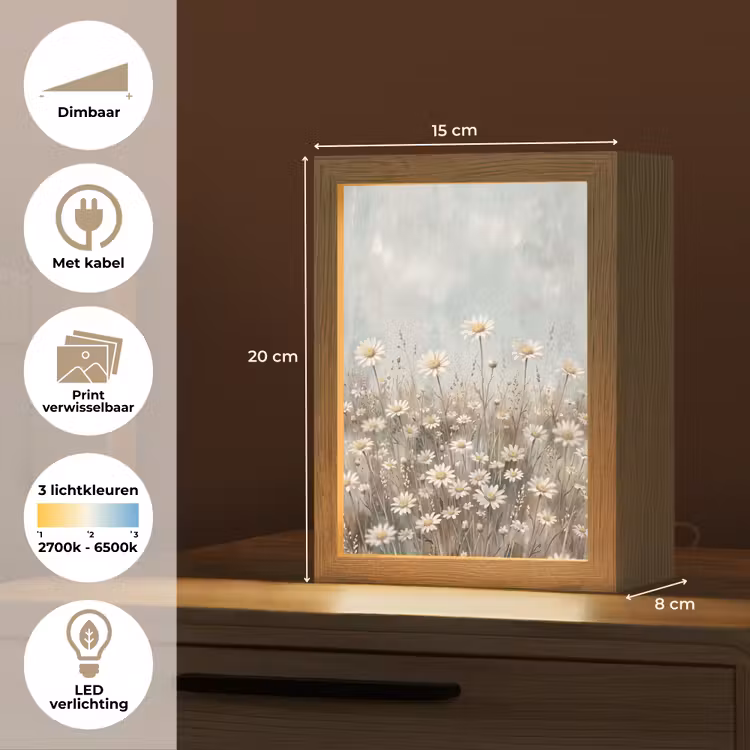 Tafellamp - Madelief - Illustratie - Wit — 7