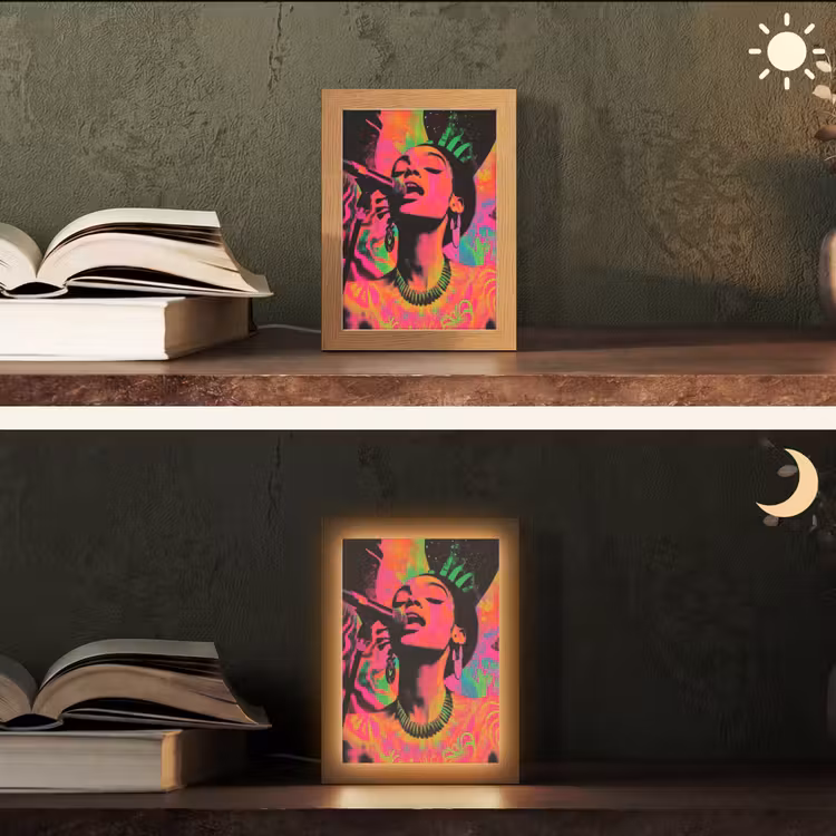 Tafellamp - Vrouw - Microfoon - Neon — 5