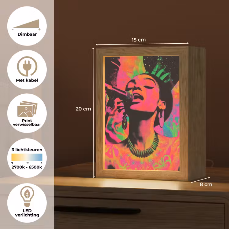 Tafellamp - Vrouw - Microfoon - Neon — 7