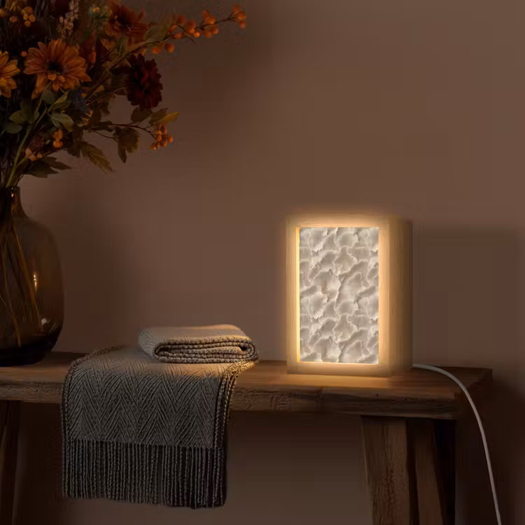 Tafellamp - Waaierstructuren - Beige - Vezeltextuur — 2