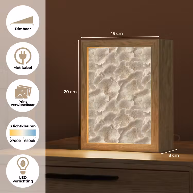 Tafellamp - Waaierstructuren - Beige - Vezeltextuur — 7