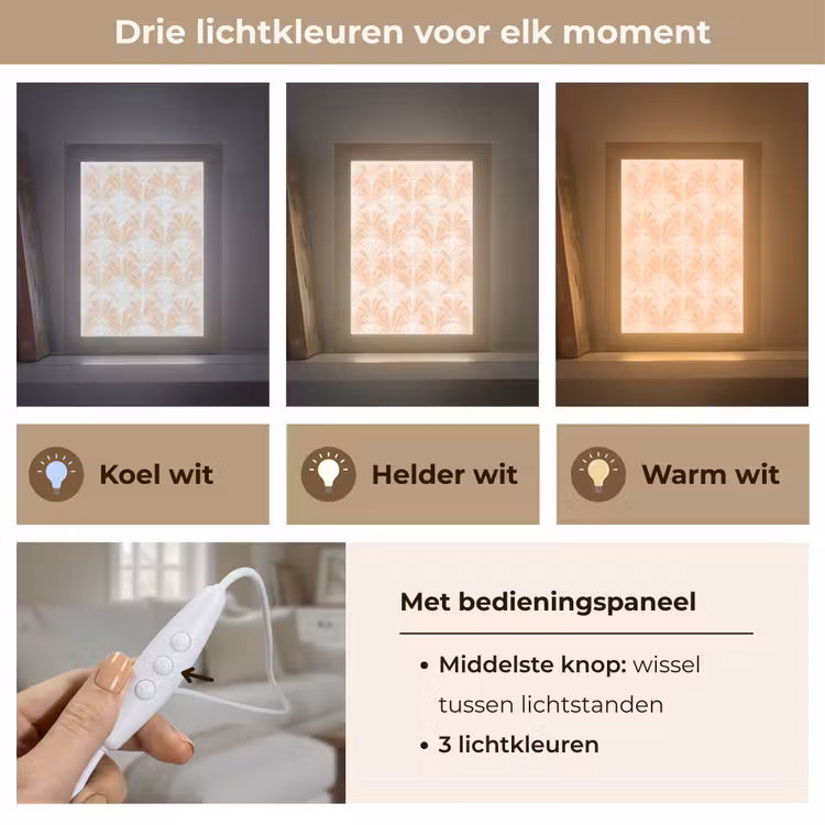 Tafellamp - Waaier - Patroon - Perzik — 6