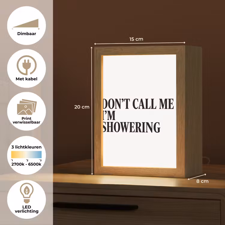 Tafellamp - Tekst - Modern - Zwart - Wit — 7