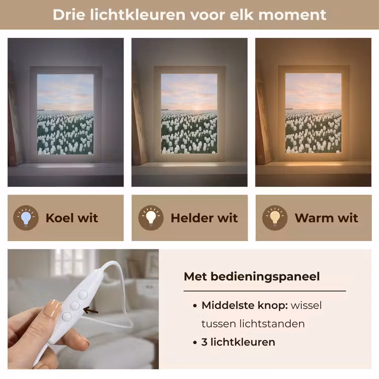 Tafellamp - Tulpen - Landschap - Wit — 6
