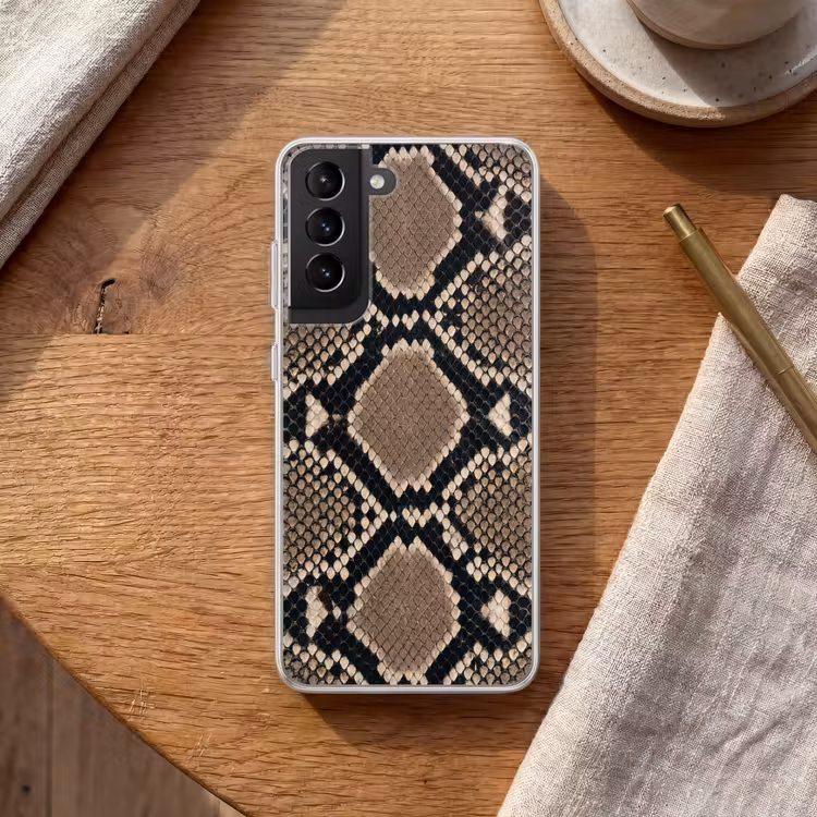 Telefoonhoesje - Slangenprint - Python - Bruin — 1