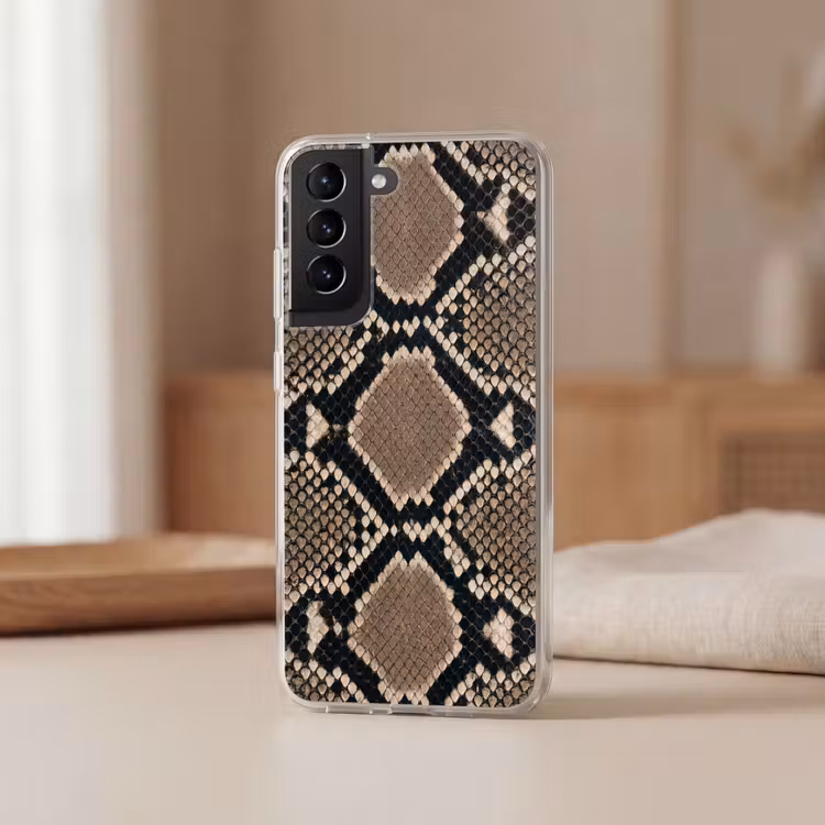 Telefoonhoesje - Slangenprint - Python - Bruin — 2