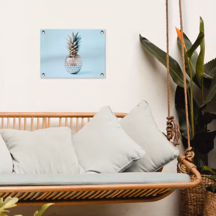 Tuinposter - Blauw - Ananas - Disco - Discobal — 5