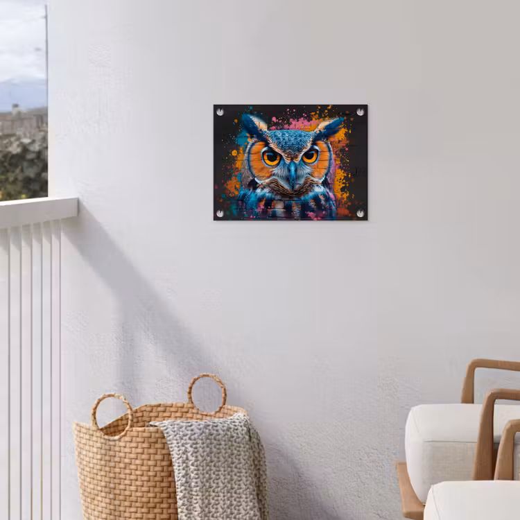 Tuinposter - Uil met Intense Blik — 3