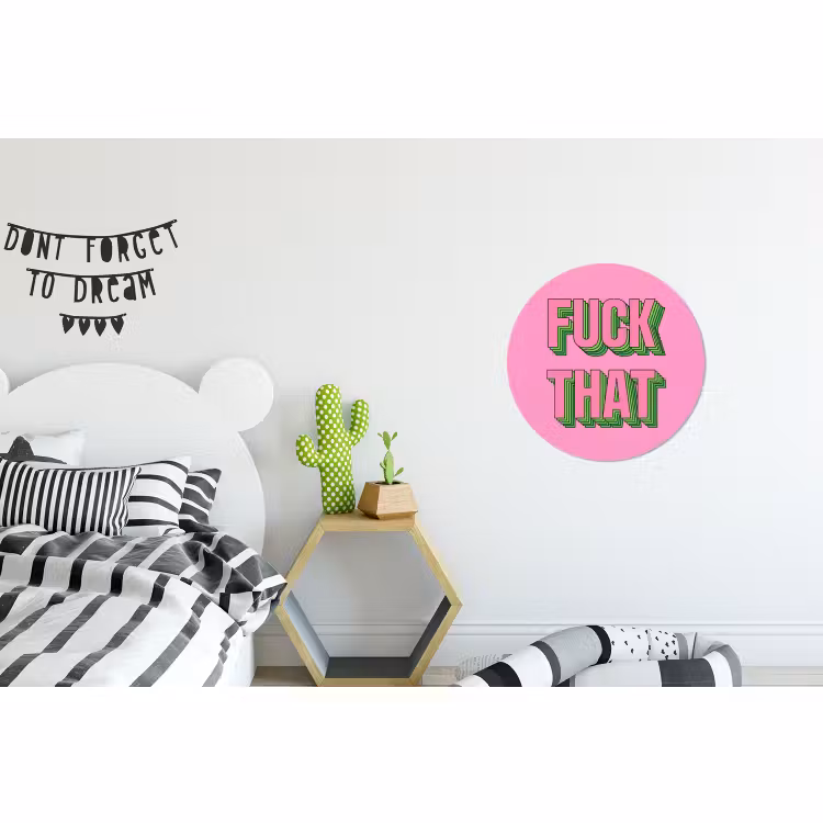 Wandcirkel - Aluminium - Tekst - Bold - Roze — 5