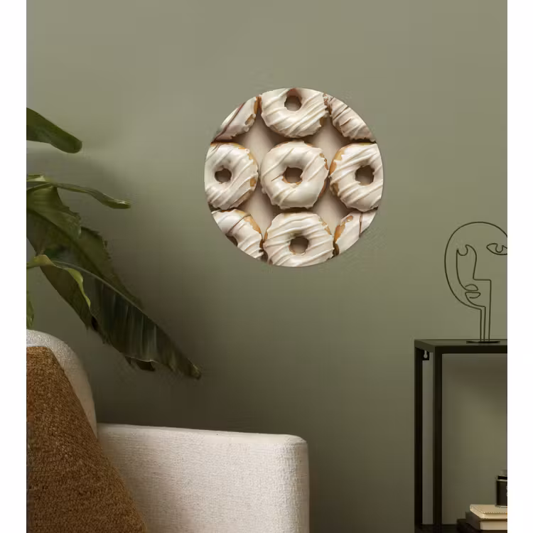 Behangcirkel - Donuts - Chocolade - Wit - Beige — 3