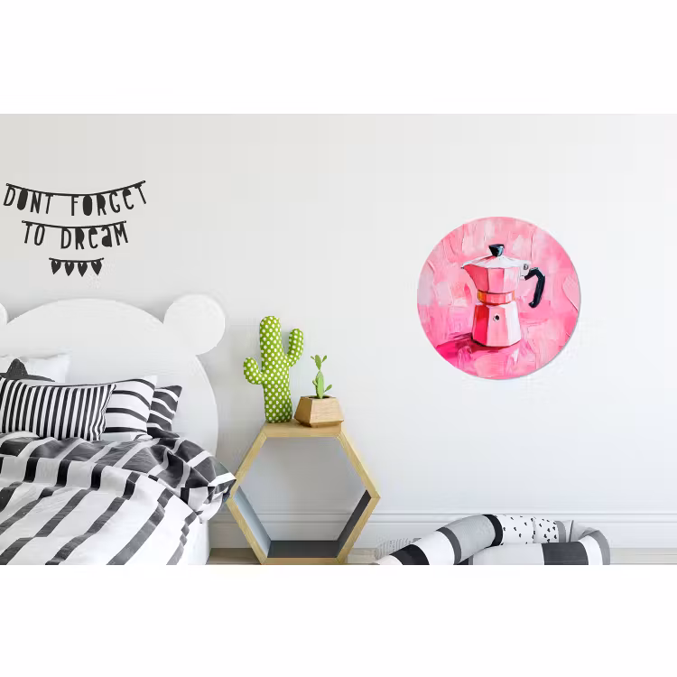 Wandcirkel - Aluminium - Roze - Verf - Coffee — 5