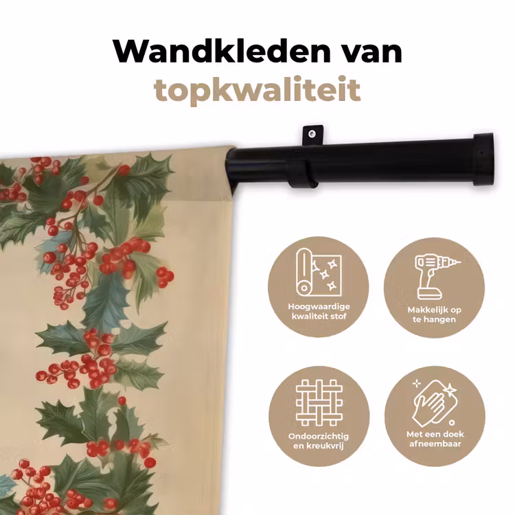Wandkleed - Hulstrand - Bessen - Beige — 3