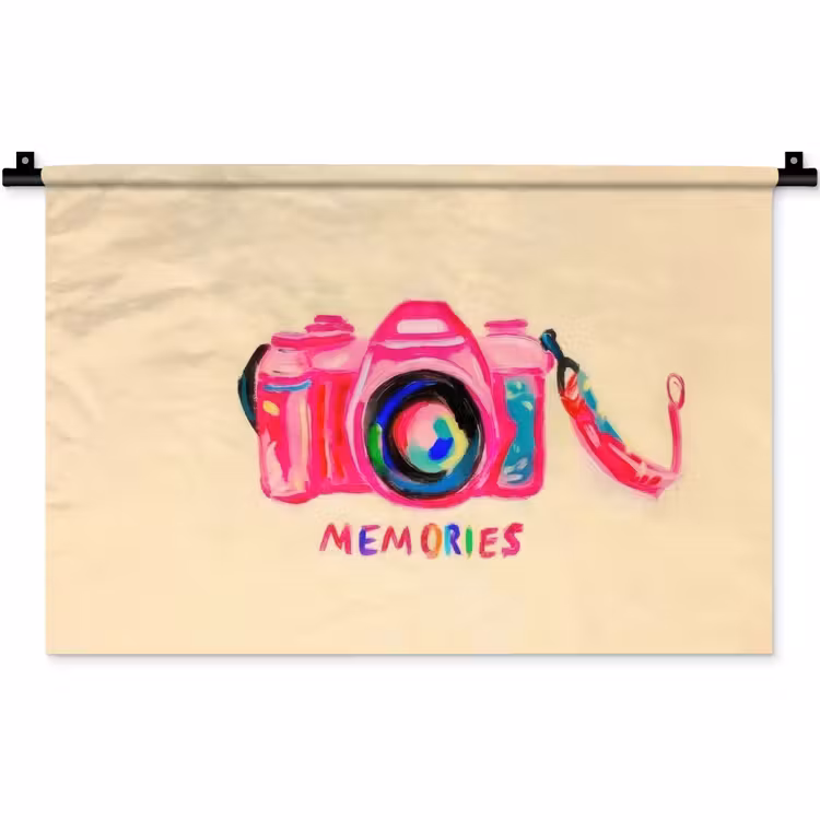 Wandkleed - Camera - Memories - Roze - Geschilderd — 1