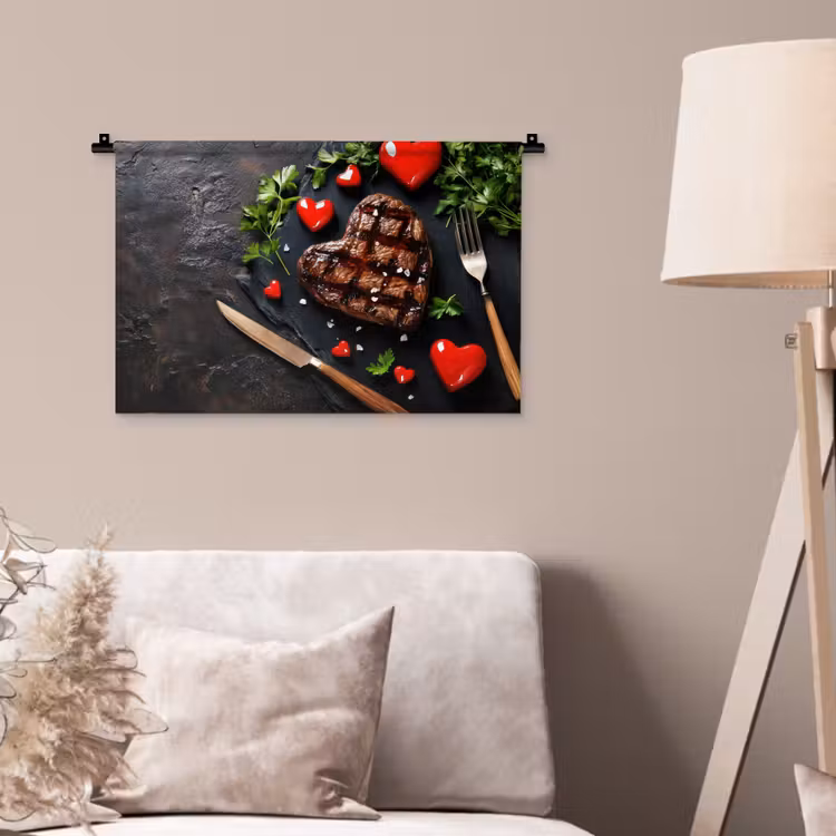 Wandkleed - Steak - Hart - Bestek — 2