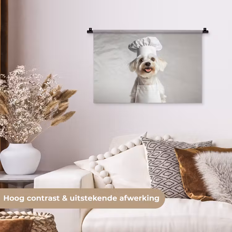 Wandkleed - Hond - Wit - Kok — 4