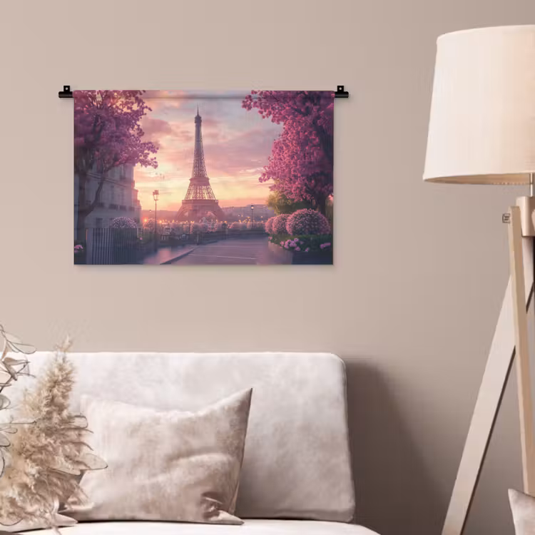Wandkleed - Eiffeltoren - Parijs - Roze — 2