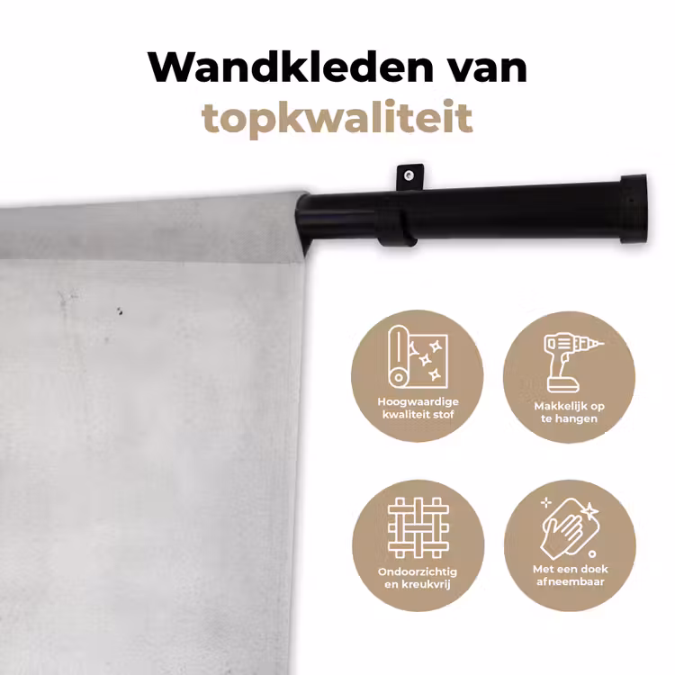 Wandkleed - Beton - Wit - Modern — 3