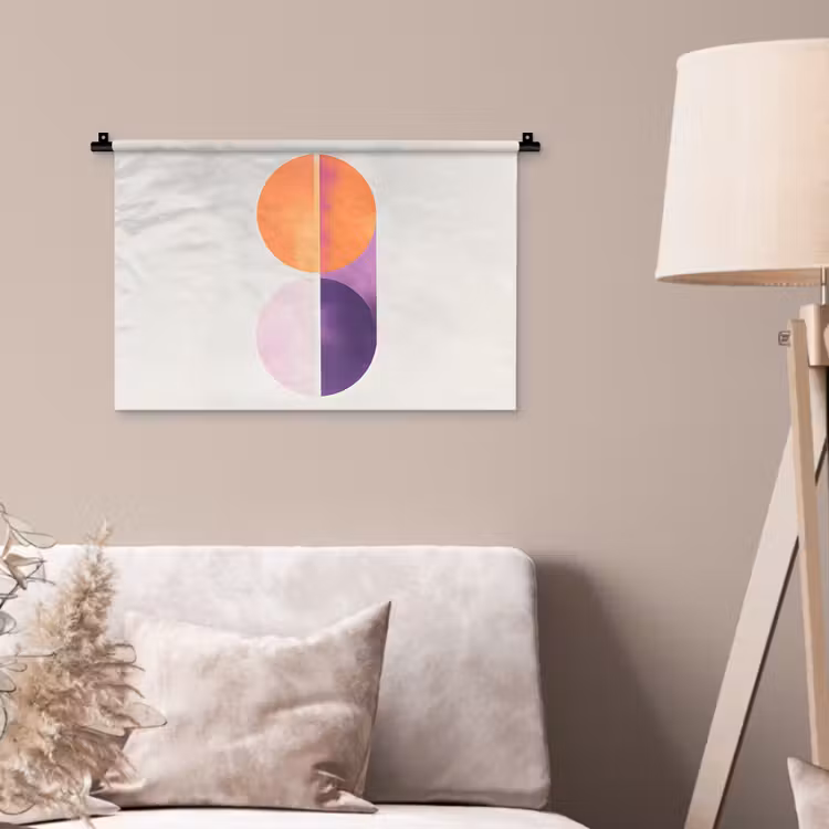 Wandkleed - Cirkels - Abstract - Paars — 2
