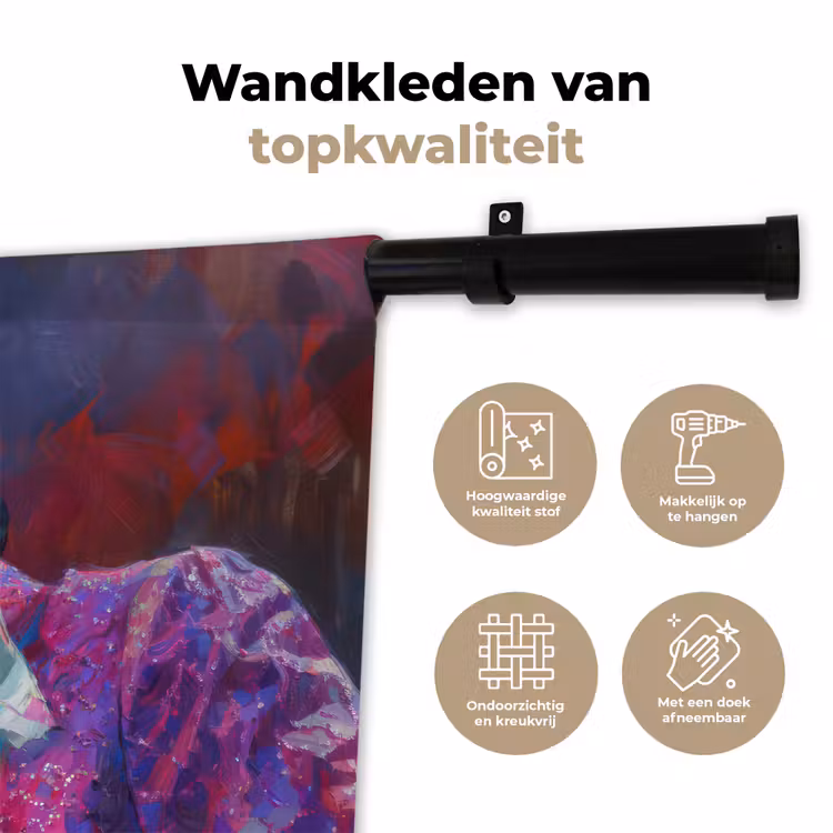Wandkleed - Expressief - Microfoon - Paars — 3