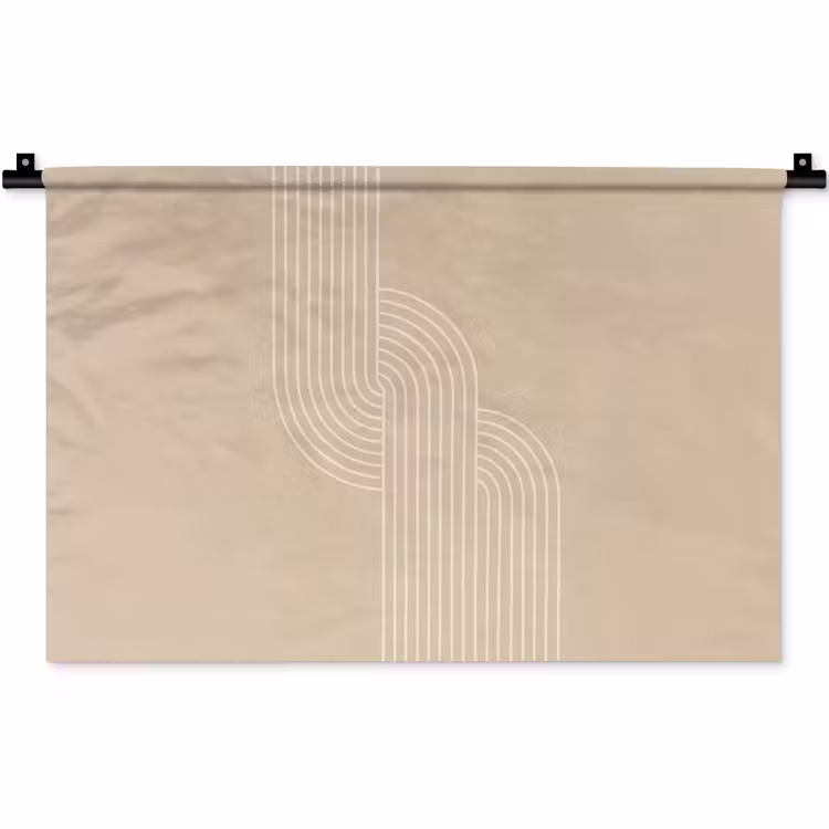 Wandkleed - Parallelle lijnen - Lichte textuur - Beige — 1