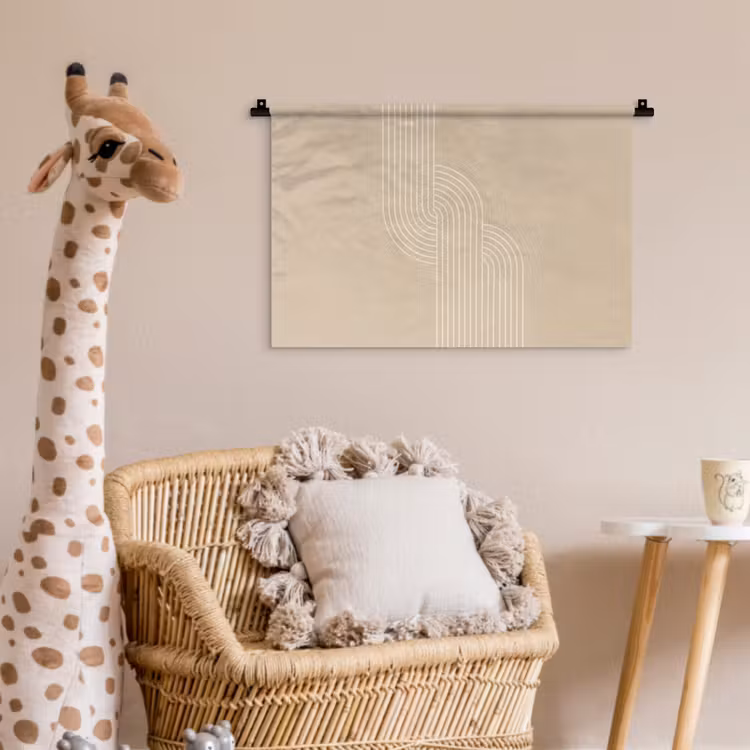 Wandkleed - Parallelle lijnen - Lichte textuur - Beige — 5